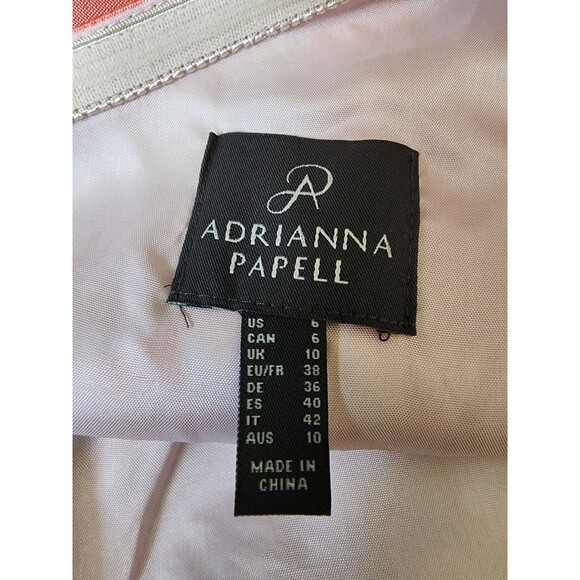 Adrianna Papell Coral Floral Jacquard Midi One Shoulder Size 6 NWT MSRP $229 - Picture 11 of 16